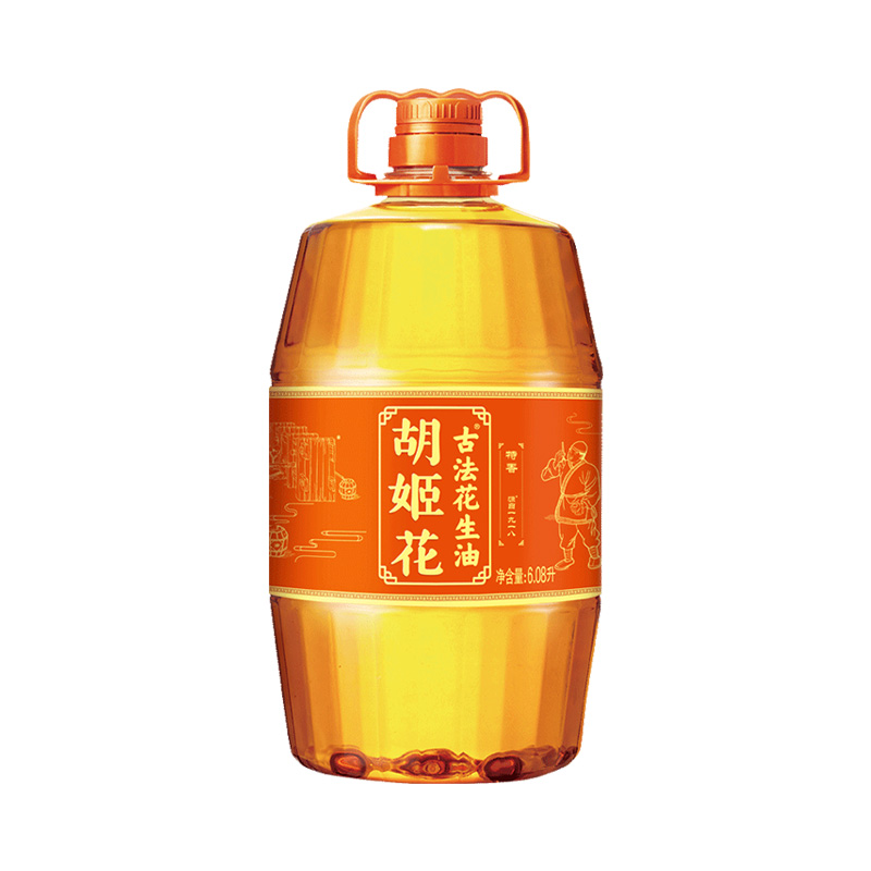 胡姬花古法花生油6.08L*1桶：传承古法，纯正美味，厨房必备神器！