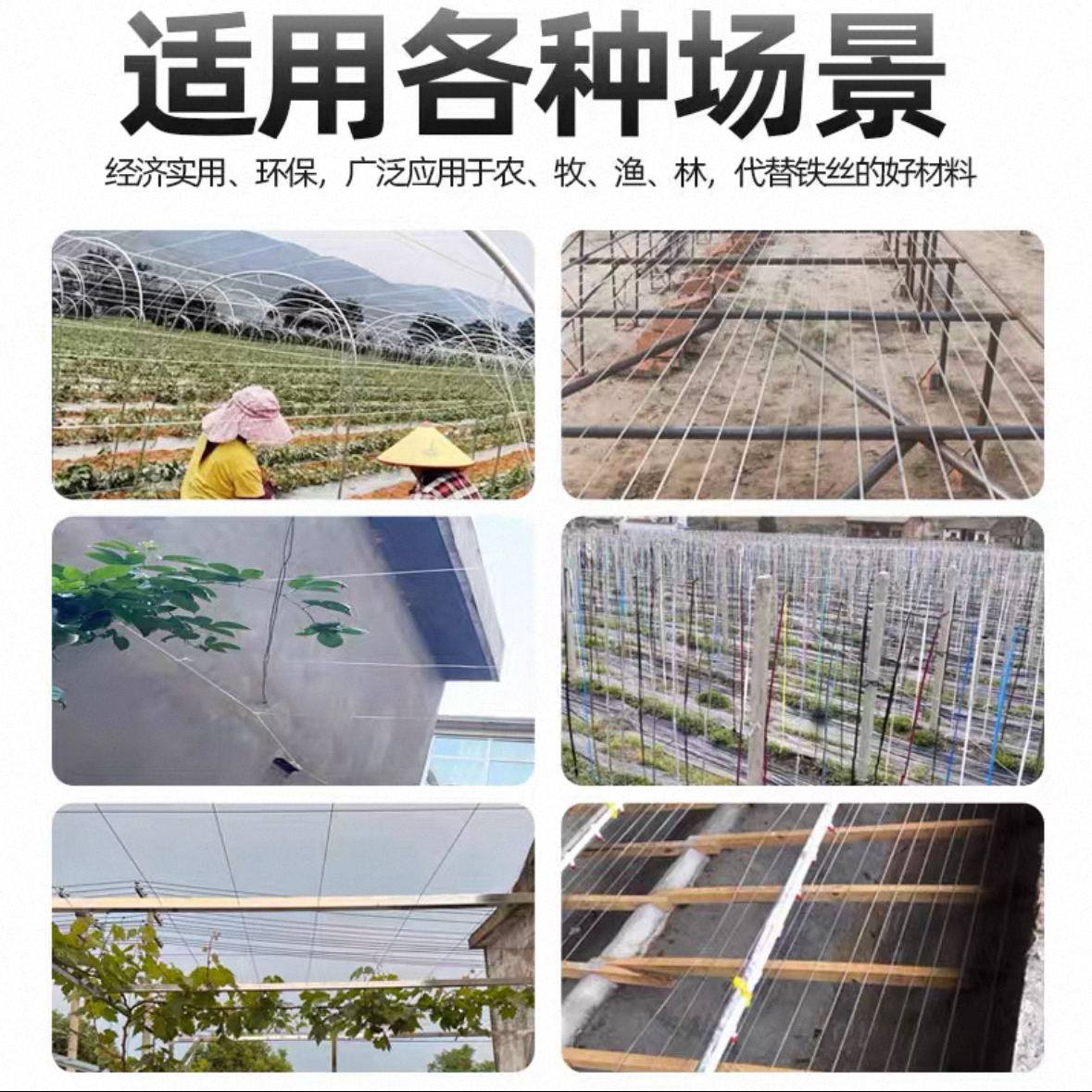 压膜线大棚线养殖线葡萄架拉线百香果搭架专用线遮阳网防晒塑钢线：园艺神器，打造完美种植环境！