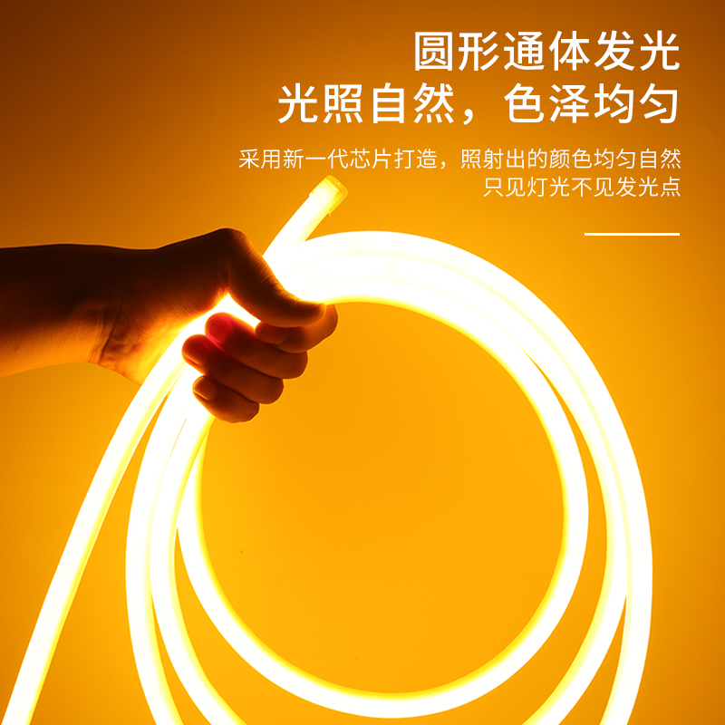 LED圆形灯带：点亮夜色的秘密武器，户外防水360度发光，24V高亮霓虹软灯条大揭秘！