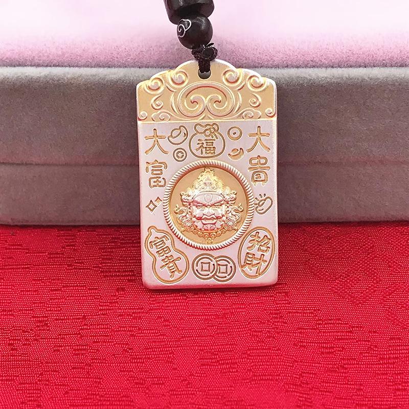 夏季必备！银色黄财神吊坠，国潮民族风平安喜乐送礼神器✨