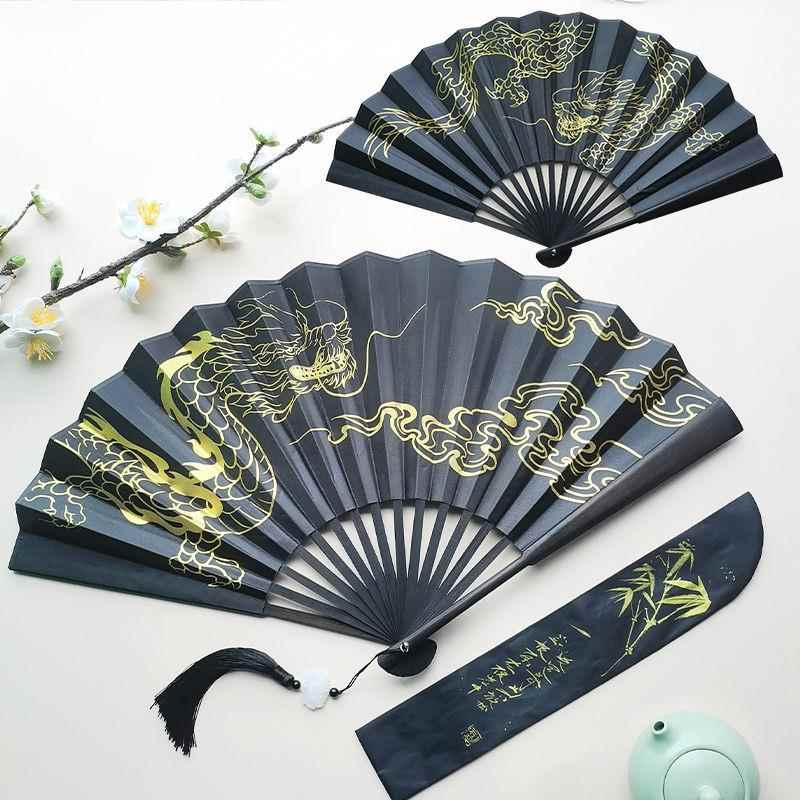 古风折扇：黑色烫金扇子双面撕不烂，中国风折叠扇将进酒霸气酷炫男扇，你值得拥有吗？
