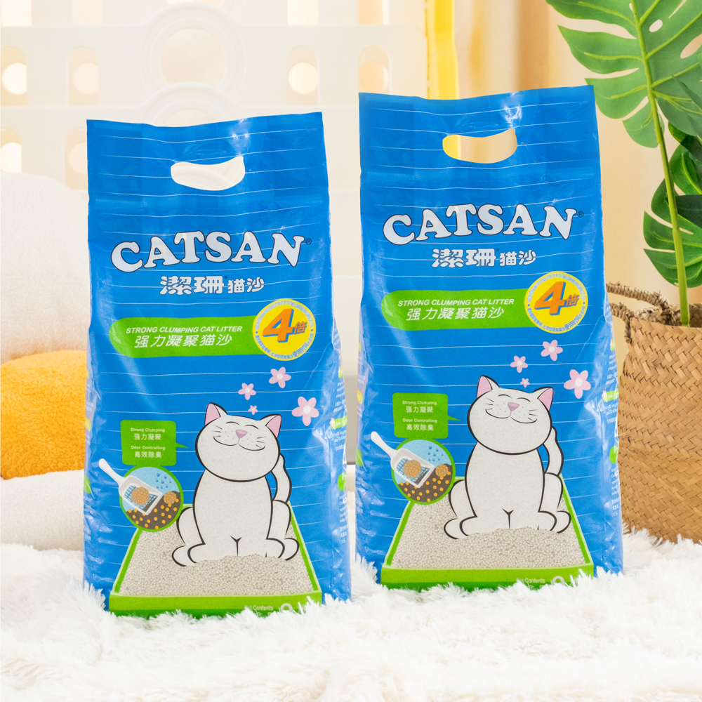 CATSAN洁珊猫砂：9L*2装膨润土猫砂，快速除臭吸水结团的秘密武器！
