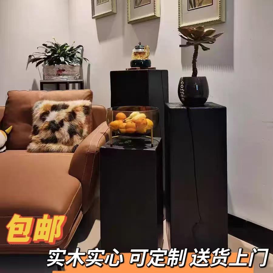 侘寂美学新宠：实木墩子花架，打造民宿风玄关新高度