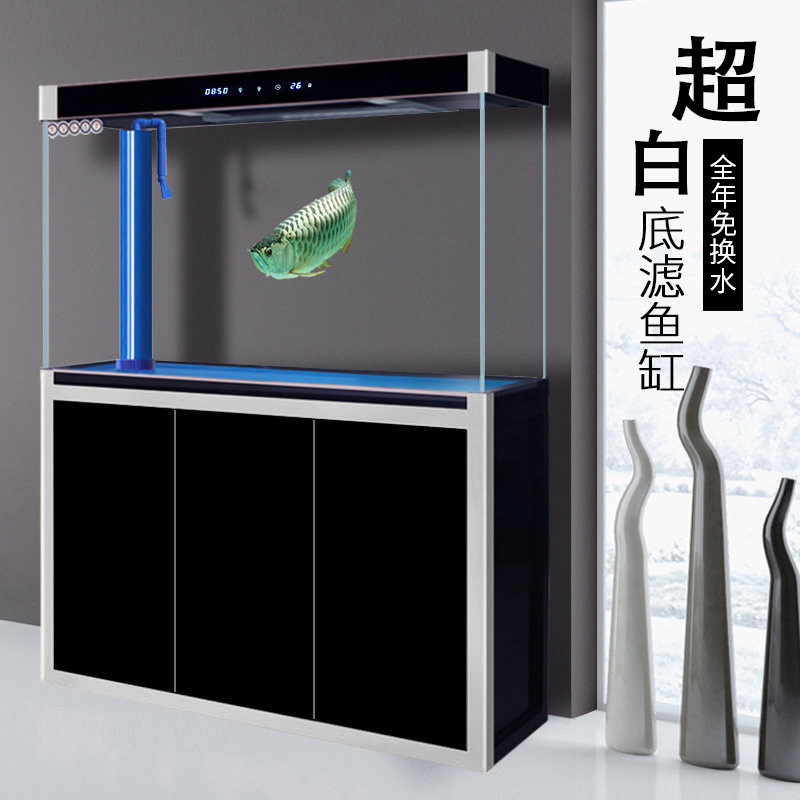 龙鱼缸中大型2025新款超白玻璃家用屏风底部过滤免换水水族箱客厅，奢华家居新宠！