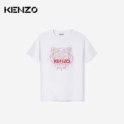 2025春夏新品KENZO t恤：高田贤三刺绣虎头短袖宽松男女同款，穿出潮流新高度！