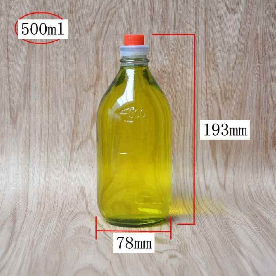 香油瓶玻璃麻油橄榄油空瓶家用透明圆形带盖密封防漏油壶500ml优：厨房必备神器，解锁美食新境界！