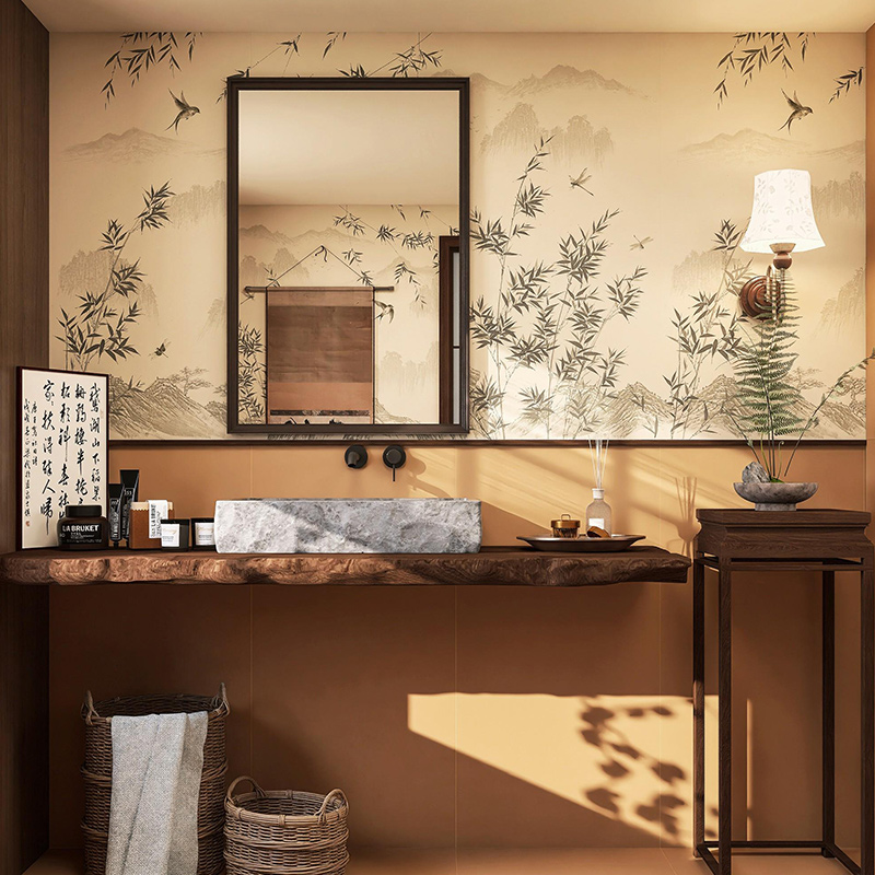 现代中古风卫生间花砖600x1200：复古与现代的完美邂逅，打造梦幻浴室新风尚！✨