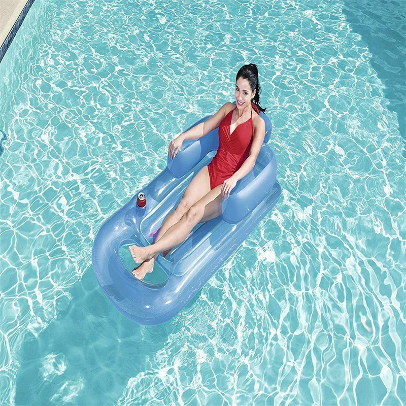 夏日必备！透明四色云朵彩虹浮排水上浮床，让你秒变泳池焦点