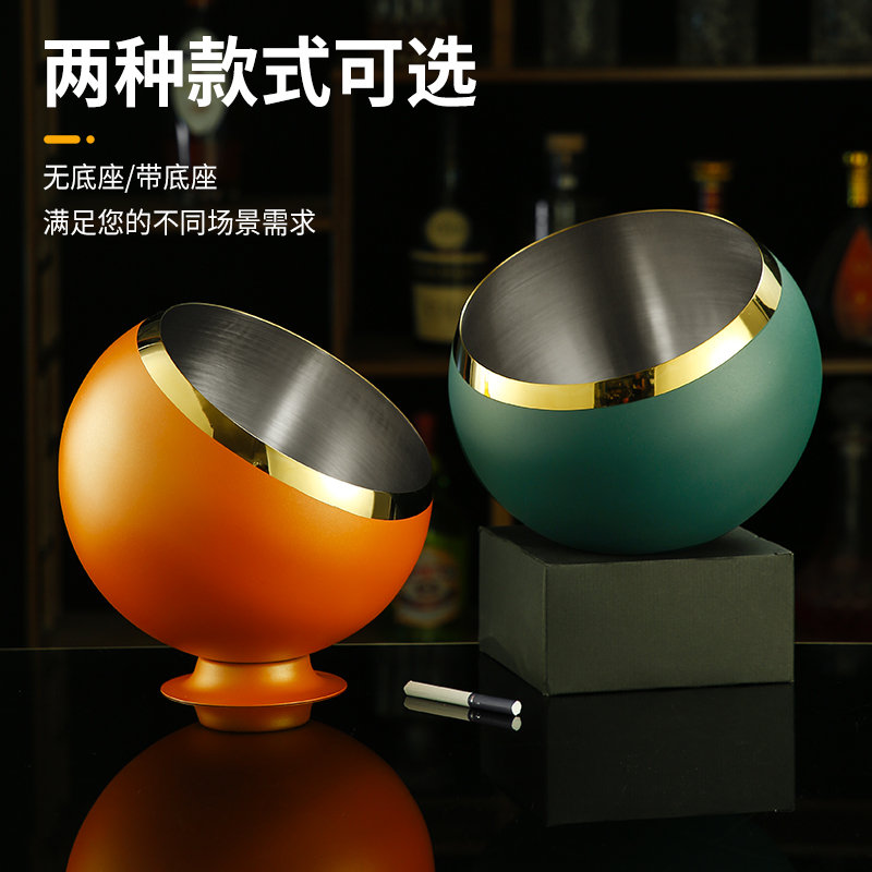 不锈钢烟灰缸：创意酒吧KTV必备，时尚多功能客厅防风烟盅纸屑收纳神器！