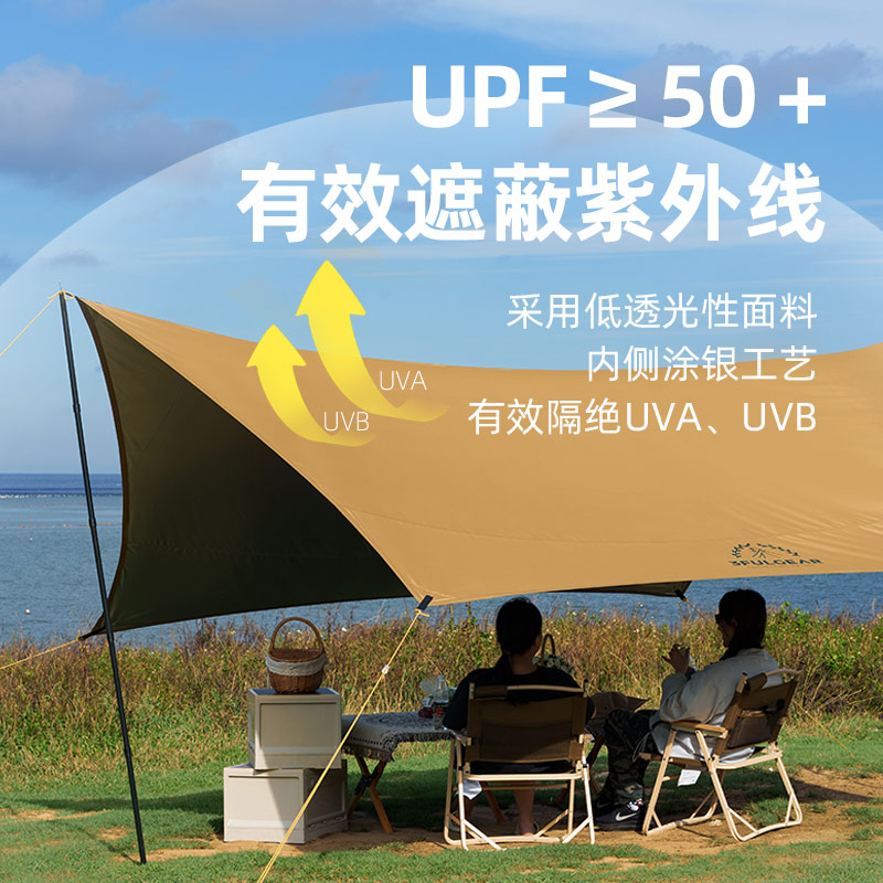 三峰150D天幕涂银防晒遮阳防雨户外露营神器，野营必备！⛺️
