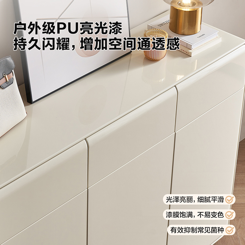 全友家居2025新款奶油风入户室内鞋柜，小户型玄关柜设计新风尚！