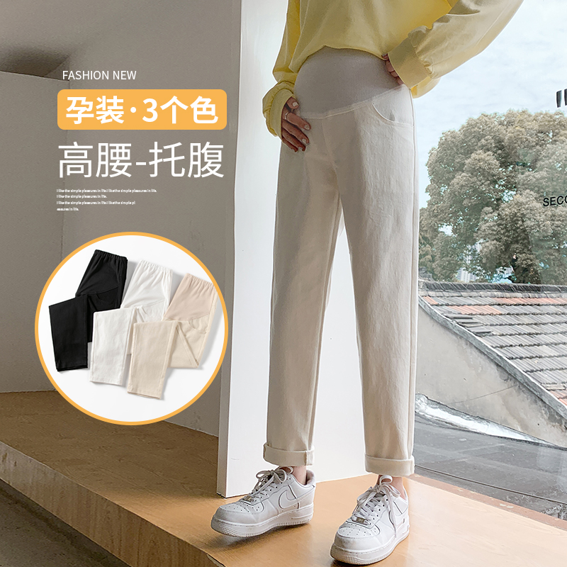 孕妇牛仔裤春季潮妈必备，大码长款宽松老爹裤，九分直筒裤引领潮流