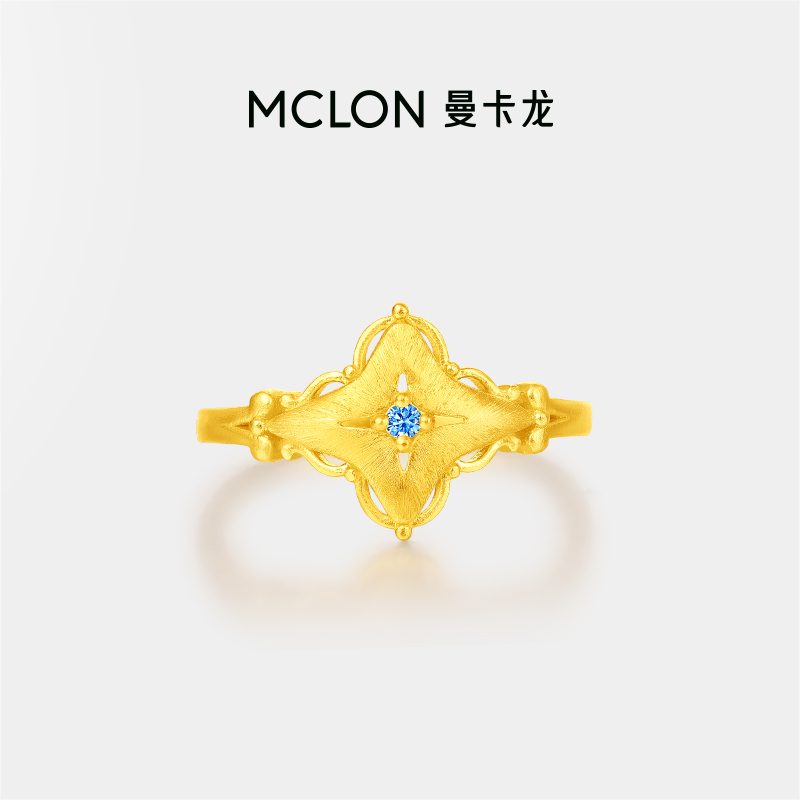 Mclon/曼卡龙慕光之城-蕾丝光耀黄金戒指：精致女性的新宠，闪耀你的每一个瞬间！