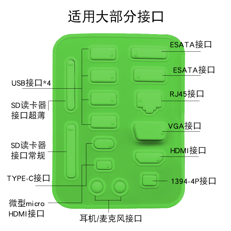笔记本电脑防尘塞套装：告别灰尘烦恼，16个装USB口+HDMI+网线+耳机+SD卡防尘盖，全方位守护你的设备！