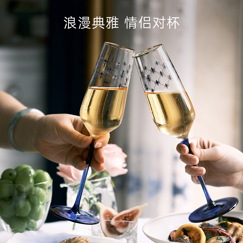 俄皇LOMONOSOV钴蓝网纹水晶杯：新婚礼物的奢华选择