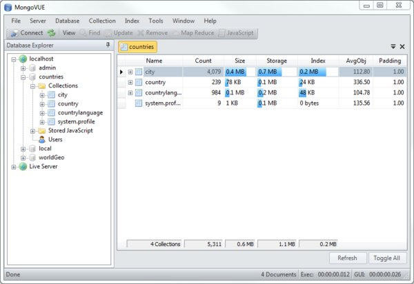MongoDB客户端MongoVUE1.6.9绿色版