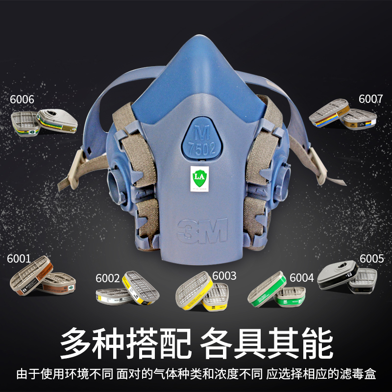 3M防毒面具7502：化工气体防护，安全第一的必备神器️