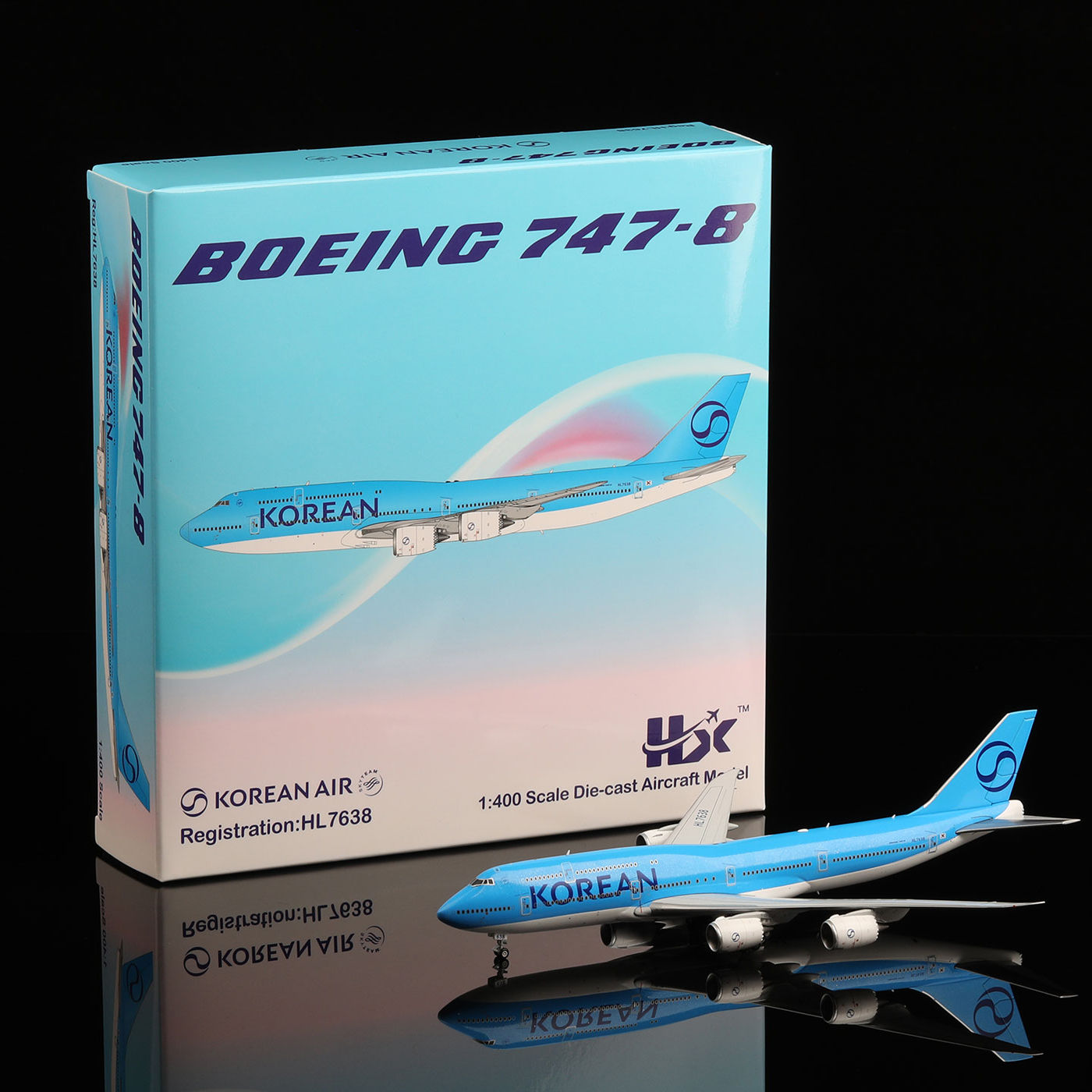 HX Models 1:400合金飞机模型：大韩航空波音B747-8i HL7638，航空迷的终极收藏品！