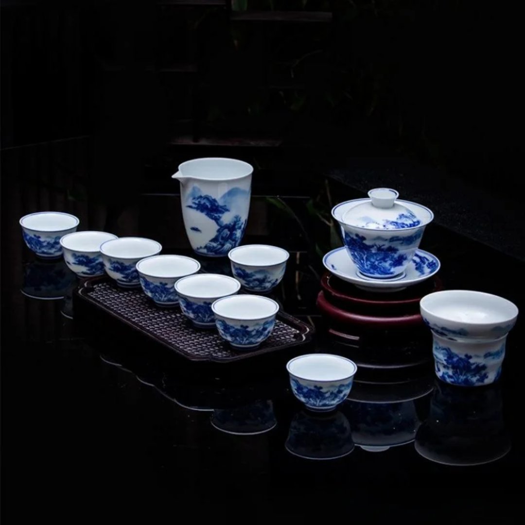 端午节送礼神器！青瓷盖碗茶杯礼盒，高端大气又实用！这波不买亏大了！