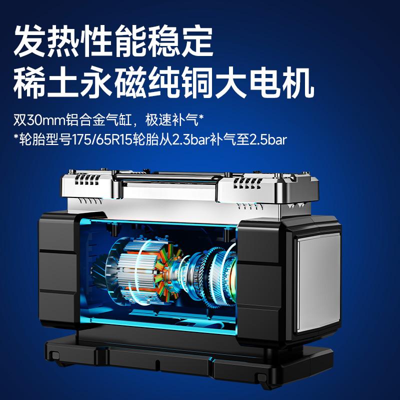 得力车载充气泵：越野SUV专用大功率双缸打气筒，你的户外救星！
