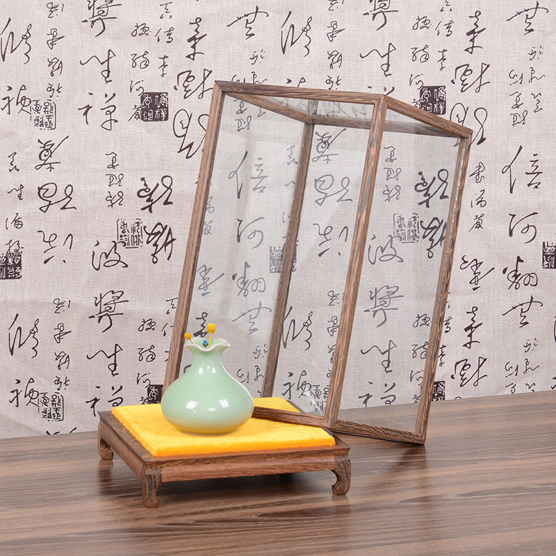 定制红木雕刻工艺品玻璃罩佛像摆件底座防尘罩子古董奇石玉展示罩：如何保护你的艺术品免受时间侵蚀？