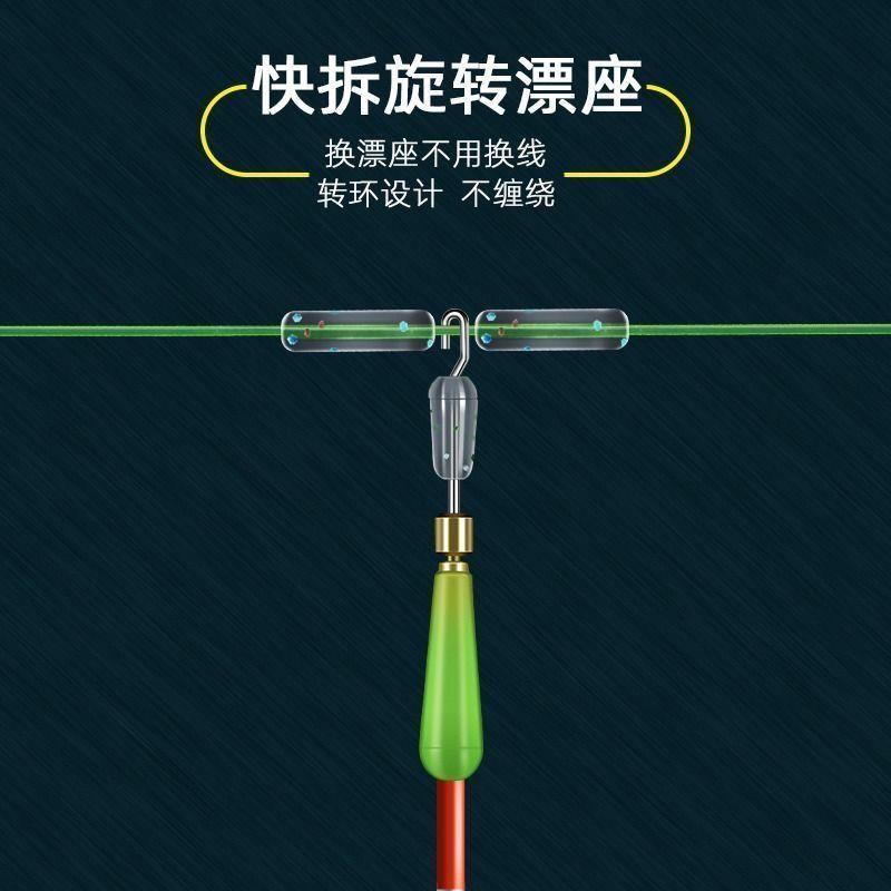 硅胶筏钓漂座铜头旋转浮漂座滑动漂坐竞技插漂浮标座钓鱼配件：解锁钓鱼新玩法！
