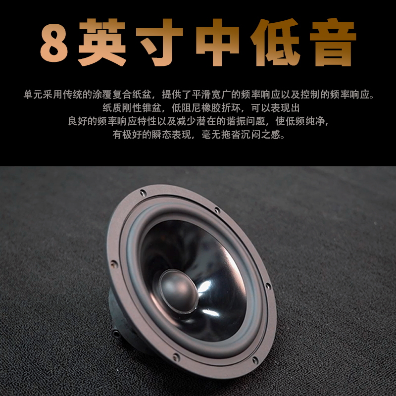 高保真8寸二分频无源书架音箱DS8：打造家庭音乐厅的必备神器！