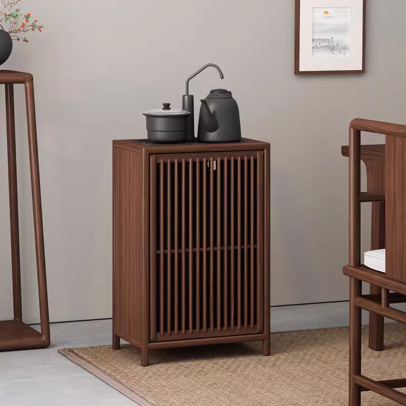 新中式茶水柜：黑胡桃木的古典韵味，让每一杯茶都成艺术