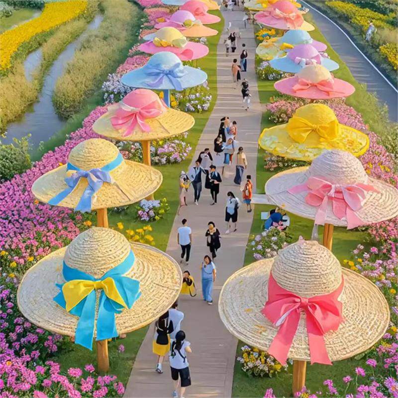 藤编户外美陈装置：打造梦幻移动餐厅售卖亭，让休闲区变成艺术馆！✨