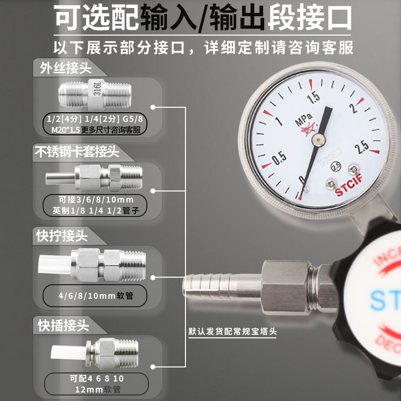 316L不锈钢减压阀：气体气瓶高压调压王者，解锁安全高效用气新境界！