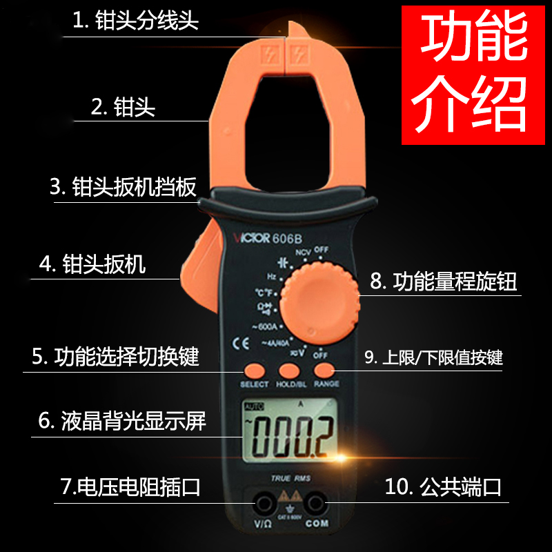胜利VC606A+钳形表：电工必备神器，解锁电力检测新技能！⚡