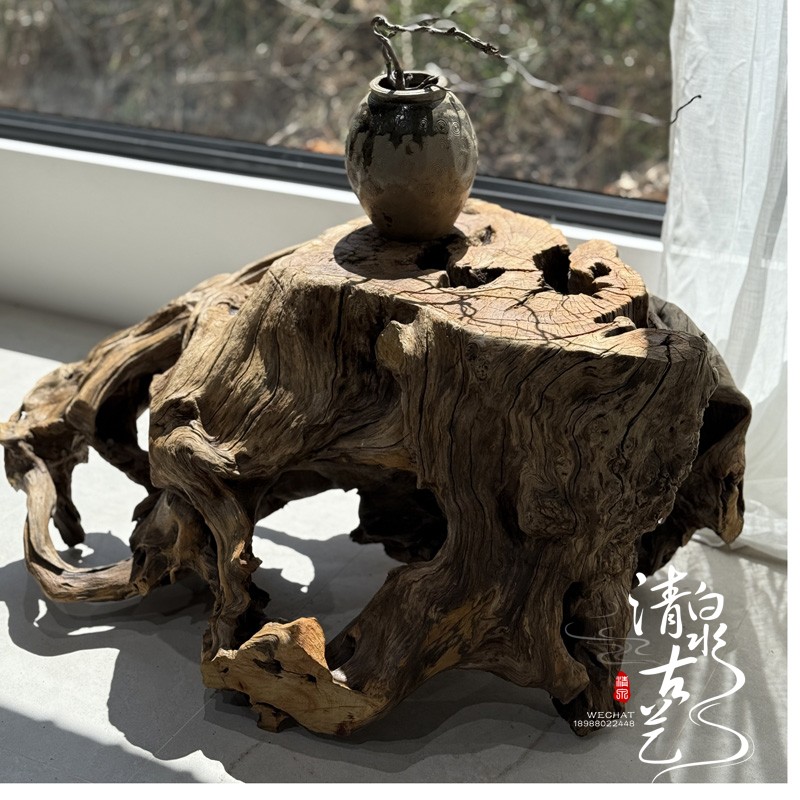 侘寂风实木根雕茶台：自然之美，禅意生活必备神器