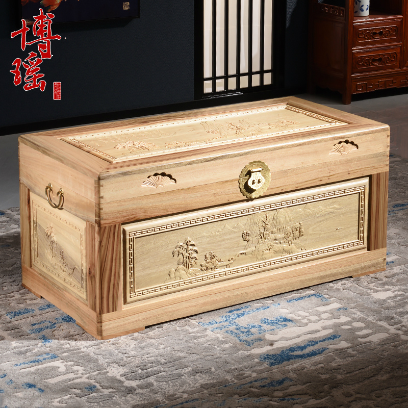 博瑶全香樟木独板整板樟木箱子平板衣箱储物收纳藏字画书画箱加长——传承经典，守护珍藏