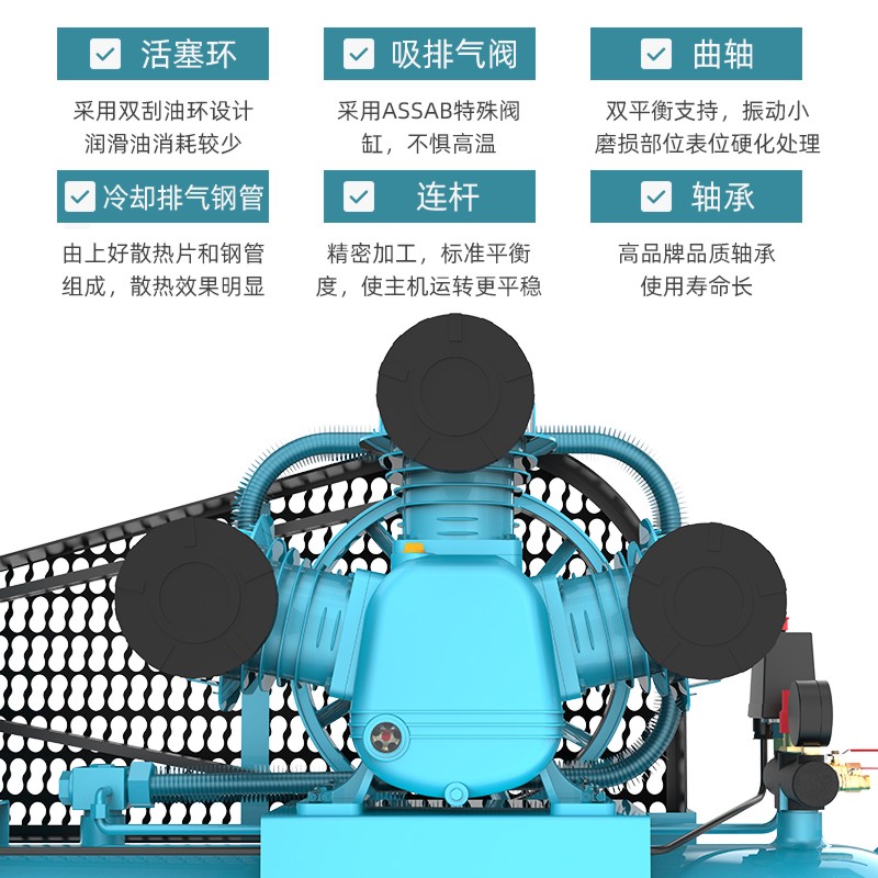 大型380V空压机，工业级便携打气神器，喷涂效率翻倍！