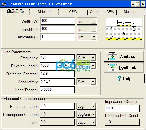 PCB线宽计算软件(transmission line calculator)1.1绿色免费版
