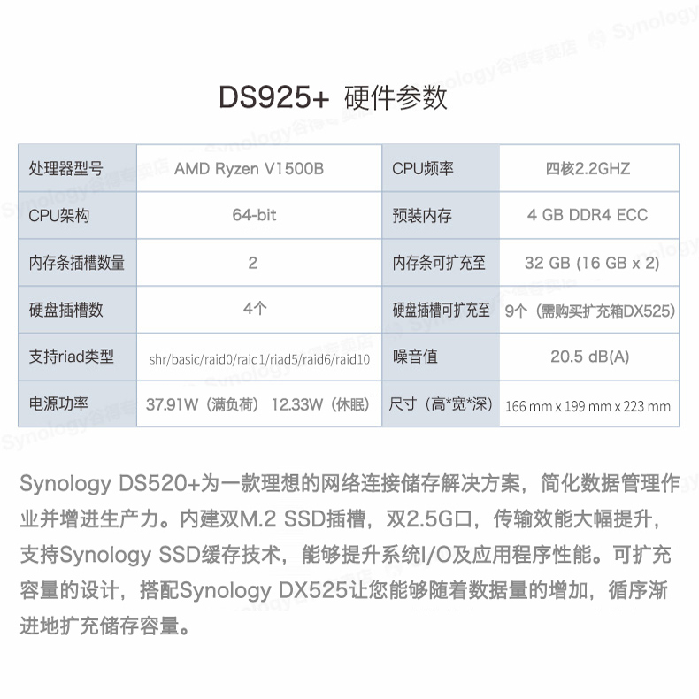 Synology群晖DS925+DS923+: 四盘位旗舰NAS主机，打造你的私有云盘新纪元！
