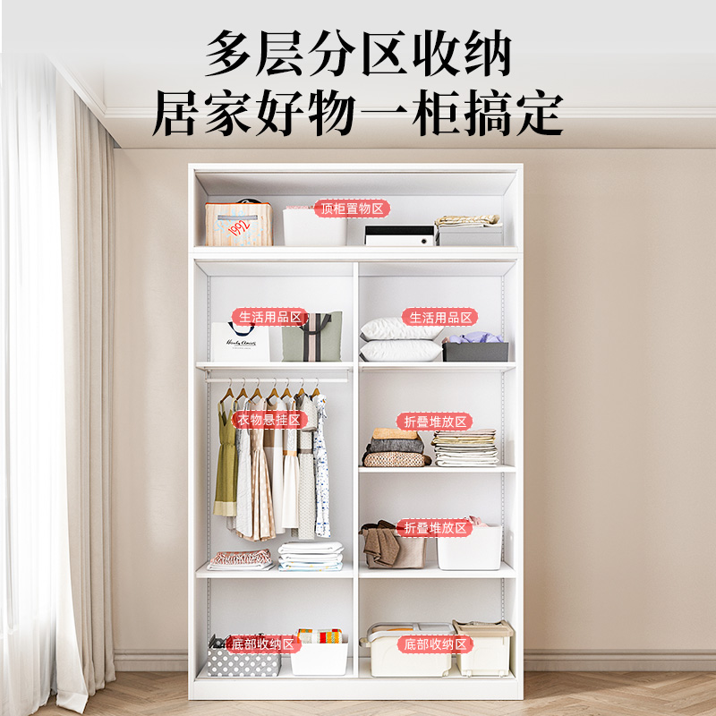2024新款钢制衣柜：卧室简易组装，儿童衣橱金属收纳新潮流！