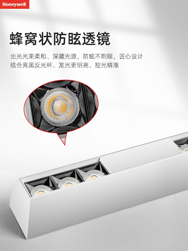 霍尼韦尔超薄明装格栅灯：客厅卧室照明新风尚，告别眩光烦恼！