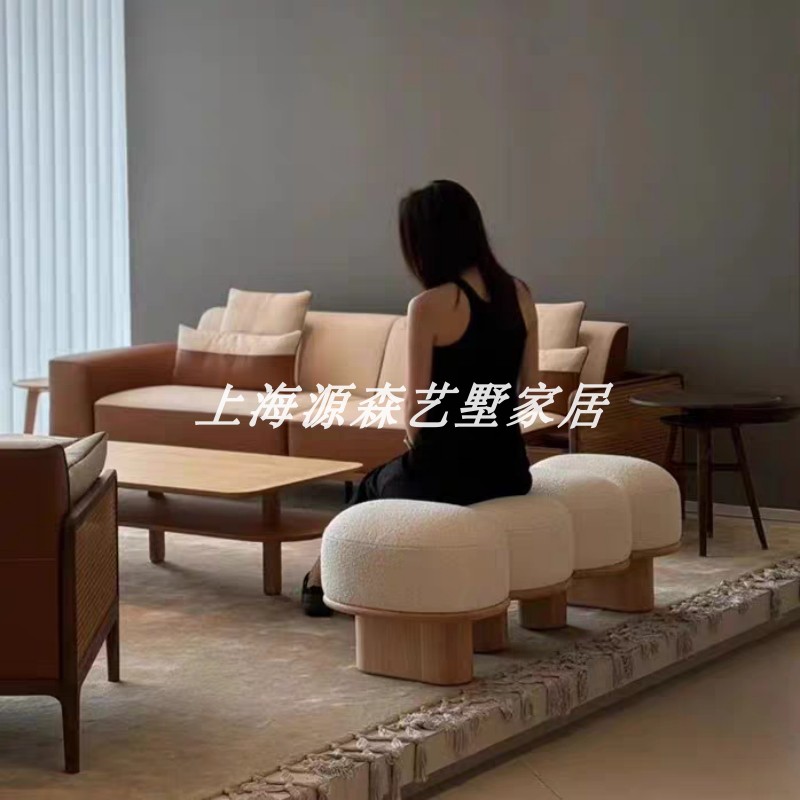 新款奶油风卧室床尾凳，侘寂美学家居必备，换鞋凳也能如此优雅！✨