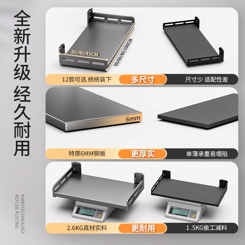 厨房置物架免打孔壁挂式家用放烤箱架子挂墙上微波炉收纳挂架支架，厨房收纳神器，解放台面空间！