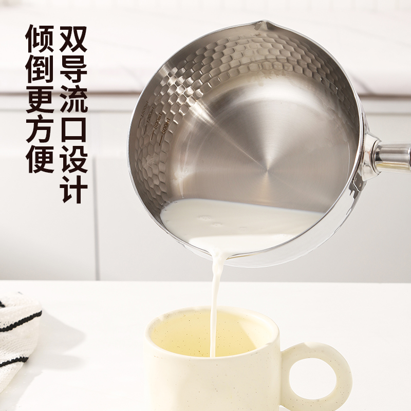 316不锈钢无涂层日式雪平锅：宝宝辅食神器，妈妈必备不粘小奶锅！