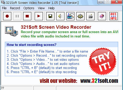 屏幕录像机(321Soft Screen Video Recorder)v1.05绿色版