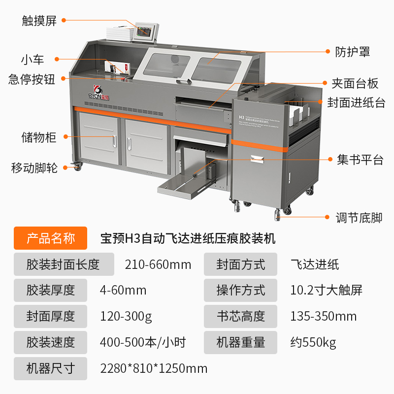 宝预H3全自动无线胶装机：企业办公图文装订神器，告别繁琐手动操作！