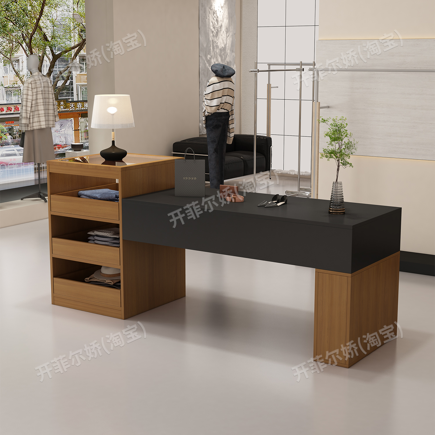 服装店中岛展示桌｜洞石纹陈列台怎么选？一文看懂装修干货！✨