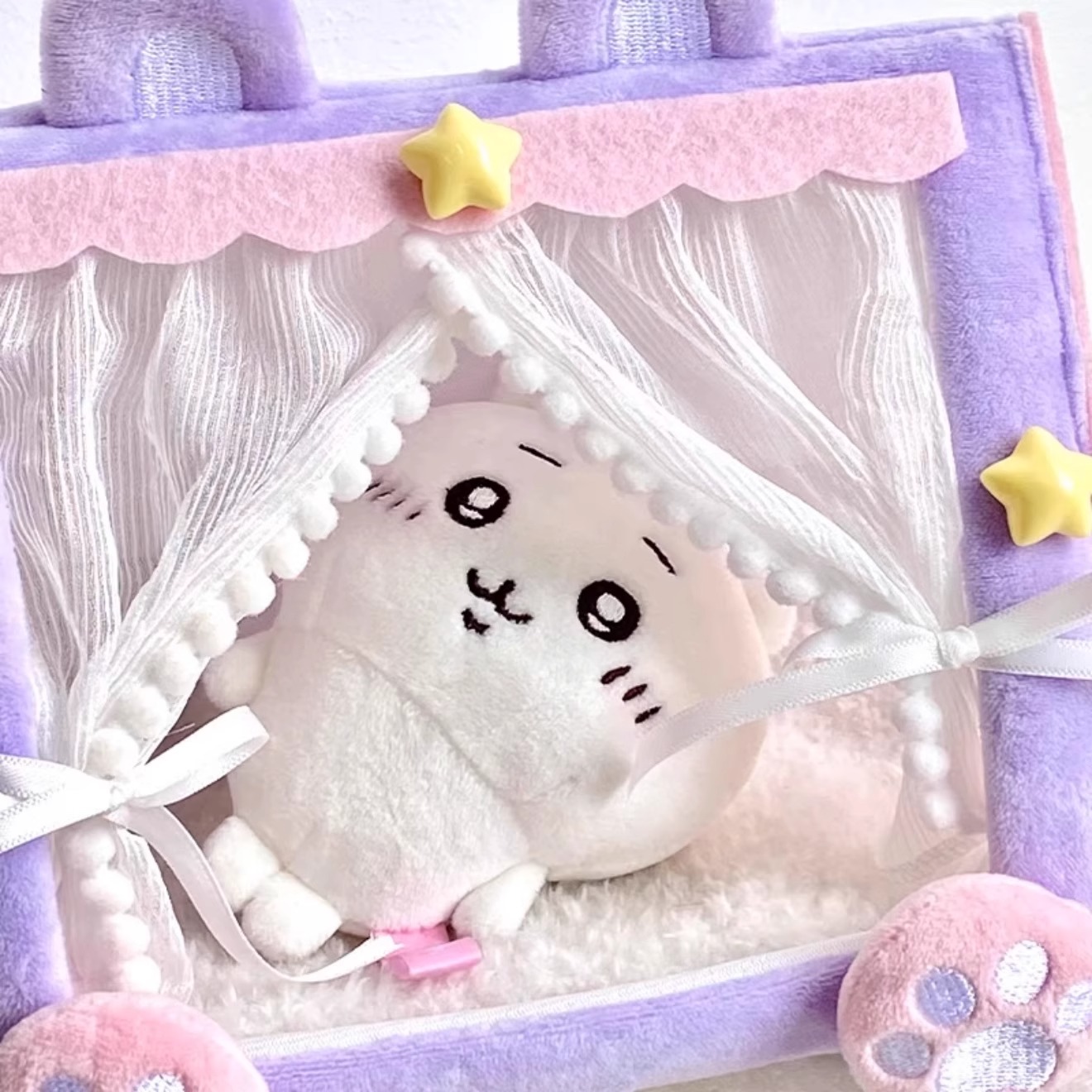 棉花娃娃玩偶帐篷床：创意可爱小动物娃床，10cm毛绒公仔拍照装饰摆件大揭秘！