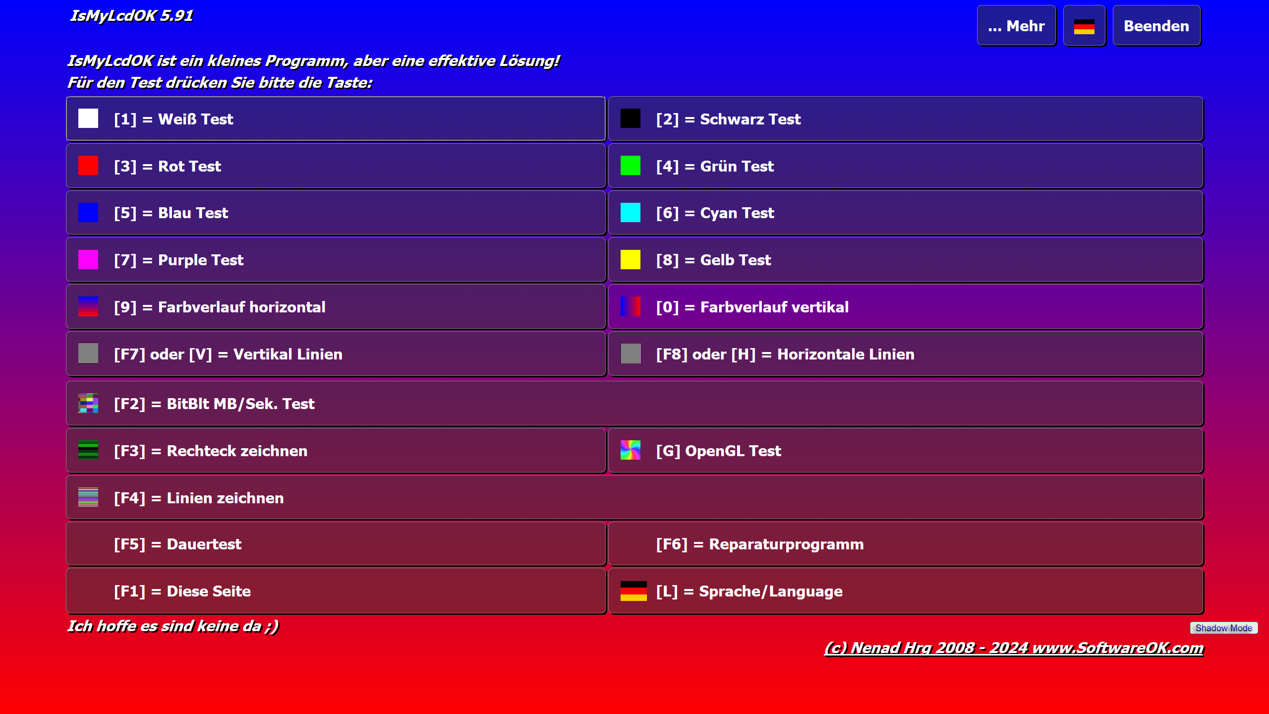 IsMyLcdOK(液晶显示器坏点检测) v6.18 多语便携版