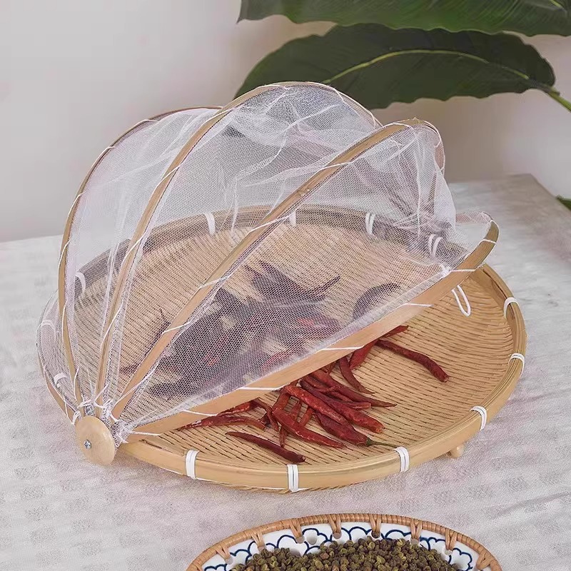 晒东西的干货网竹编晒盘晒菜网家用晾晒干货晒鱼干防苍蝇网晒肉，轻松拥有农家风味！✨