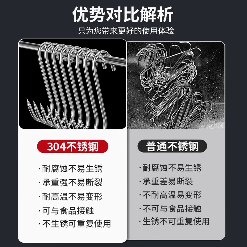 304食品级不锈钢挂肉钩子，肉铺屠宰场必备神器！