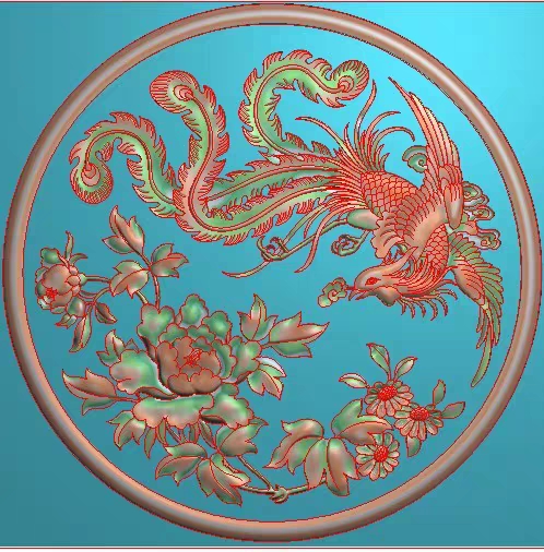 圆凤凰精雕图：探索传统艺术与现代技术的完美融合