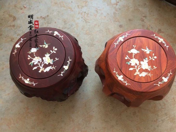 艺铭天下红木家具！中式仿古圆鼓凳太绝了！鸡翅木实木鼓墩美到窒息